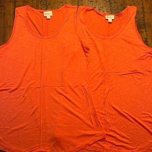 New LuLaRoe Rayon tank tops in Coral Size Large